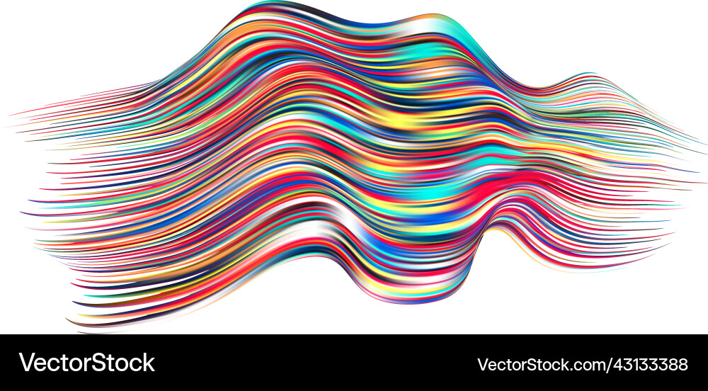 Cloth colorful abstract twisted fluide shape flow vector image