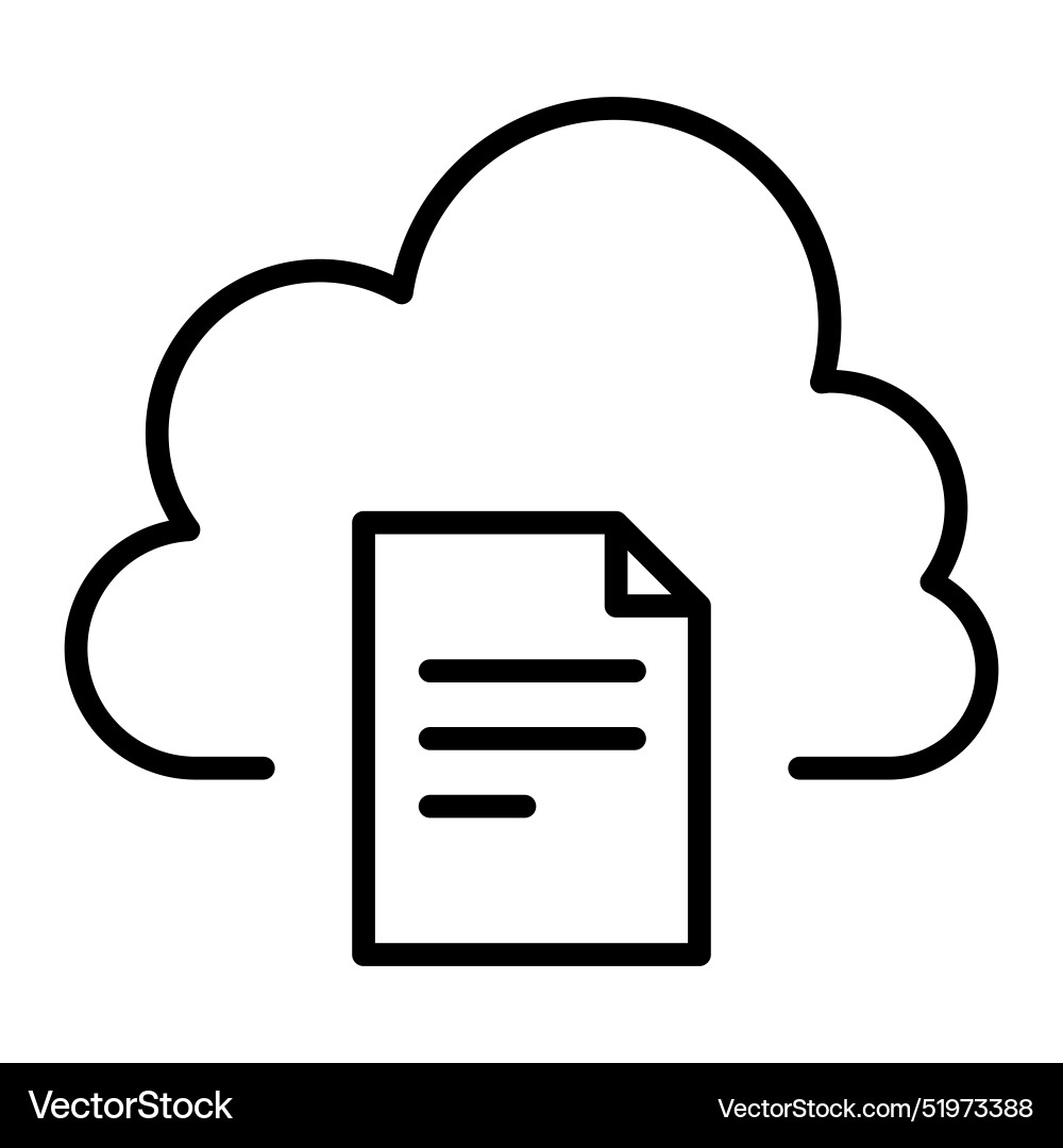 Cloud computing icon in thin line style graphic Vector Image