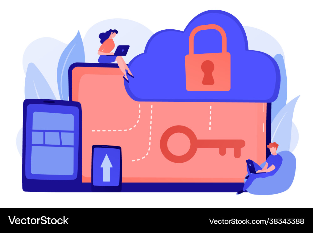 Cloud computing security concept vector image
