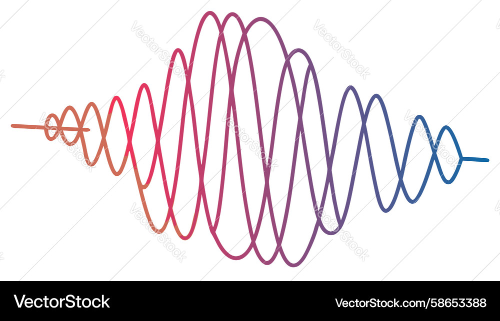Complex gradient sound waves abstract design Vector Image