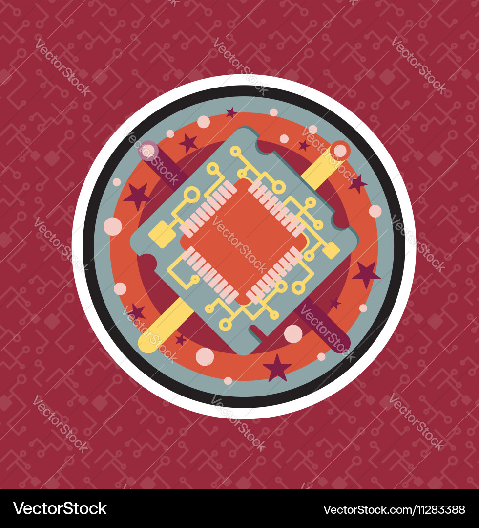 Computer processor chip Vector Image