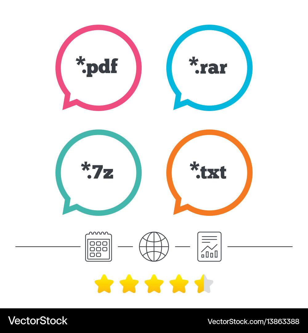 Document signs file extensions symbols Vector Image