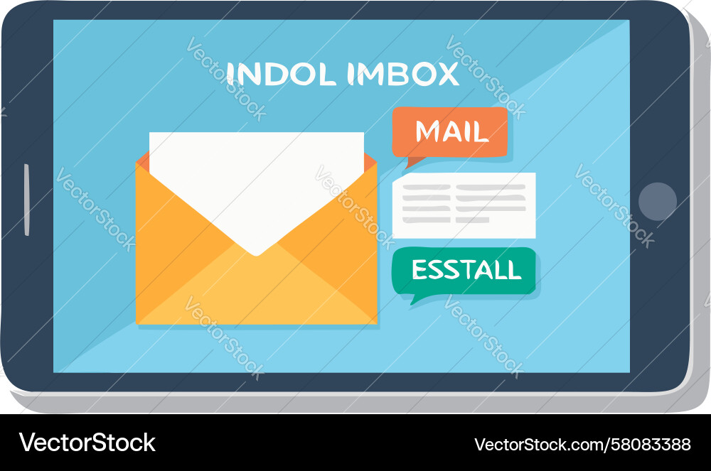 Email Inbox Tablet Interface Vector Image