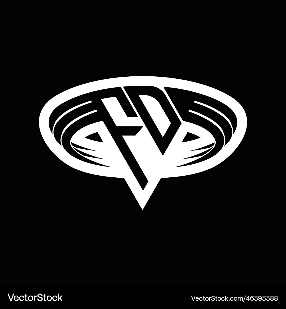 Fd logo monogram with triangle shape slice Fd logo monogram with triangle shape slice Vector Image