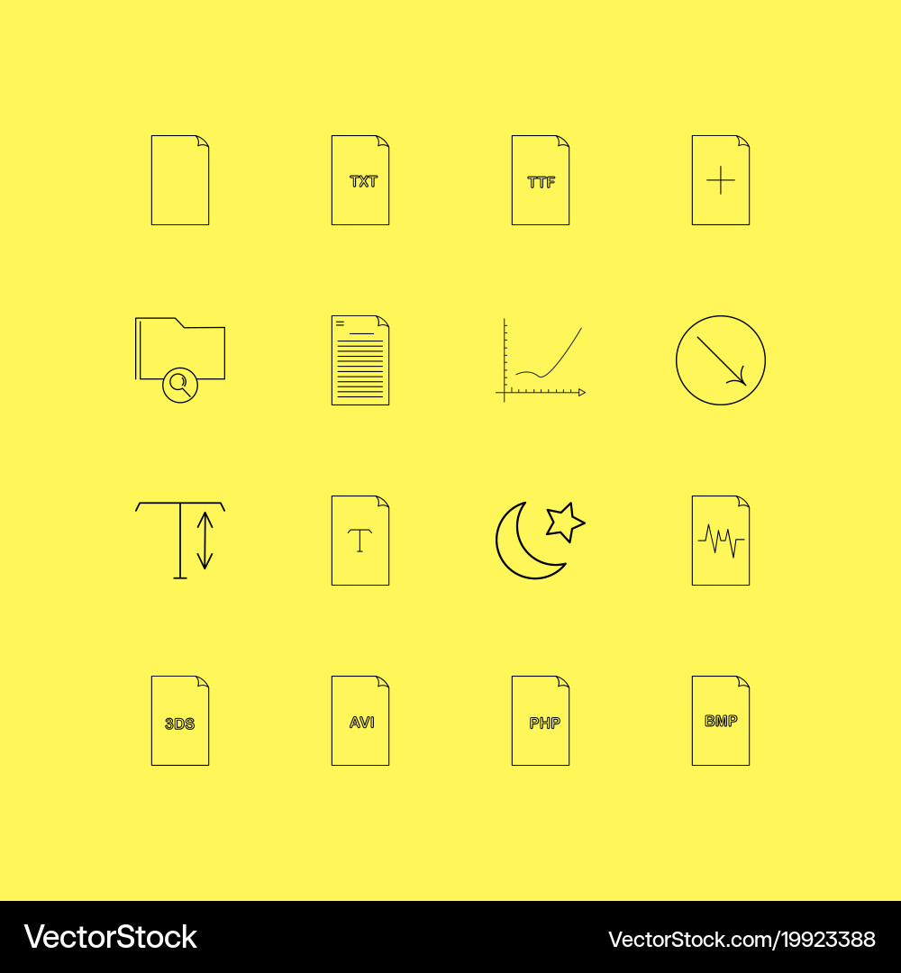 Files and folders linear icon set simple outline vector image
