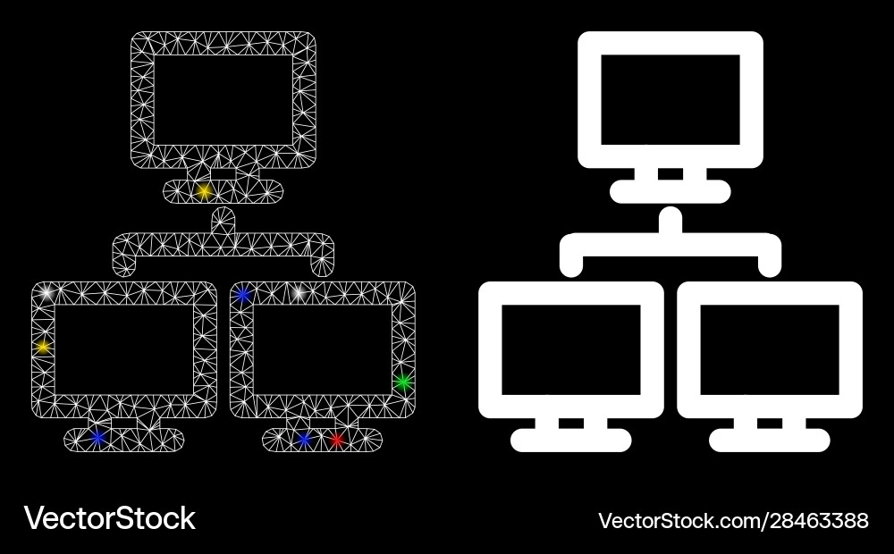 Flare mesh network computer group icon Flare mesh network computer group icon vector image