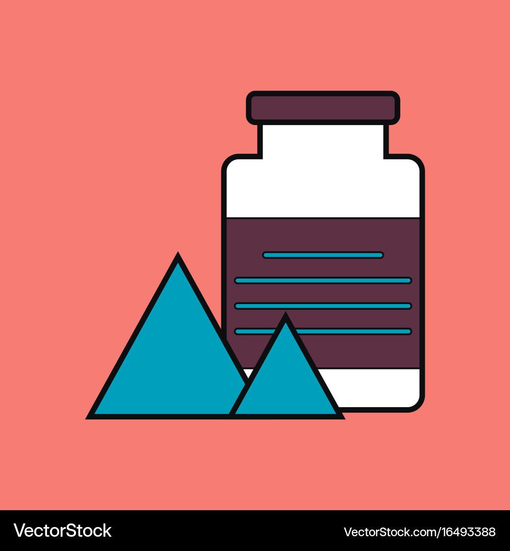 Flat icon design collection jar and pyramids Vector Image