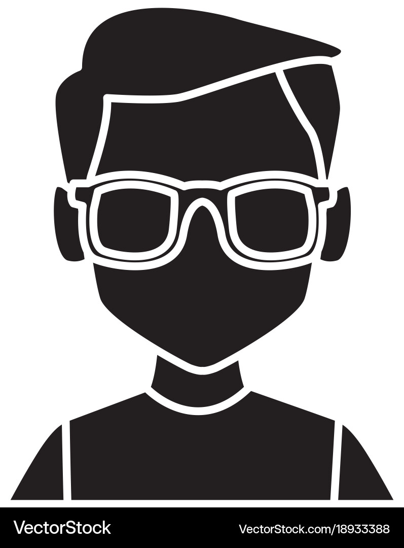 Geek man with round frame glasses vector image