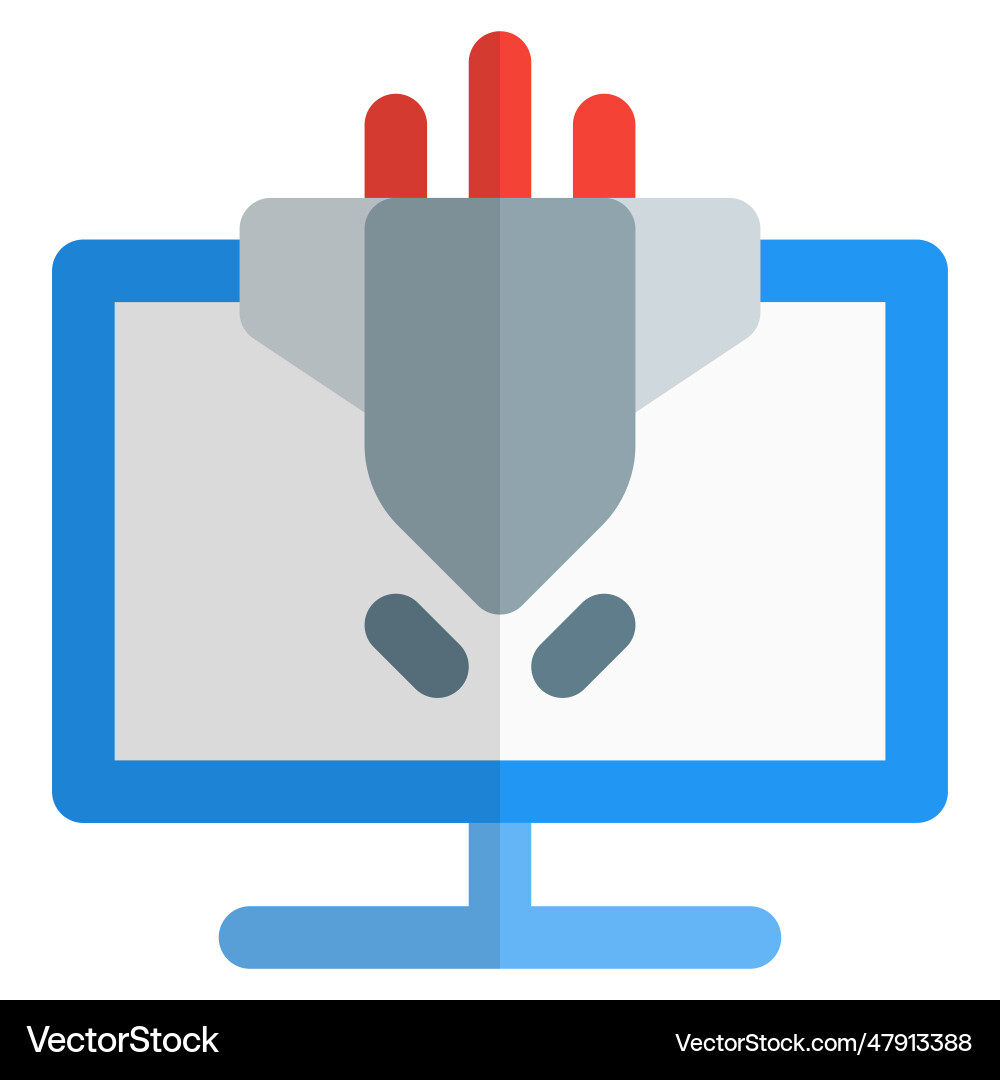 Malicious attack on computer to damage data vector image