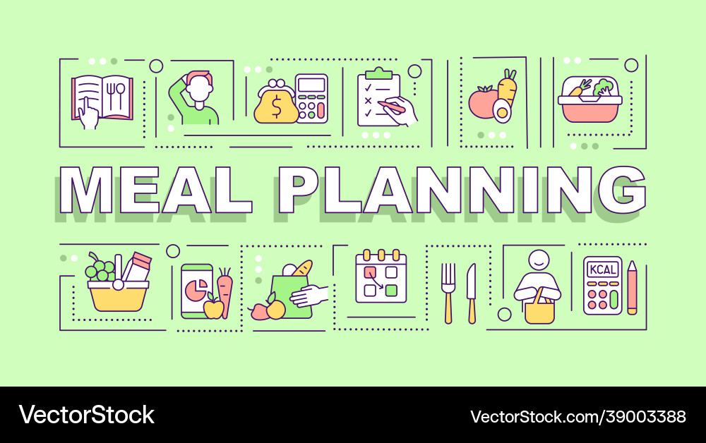 Meal Planung Wort Konzepte Banner Meal Planung Wort Konzepte Banner vektorbild