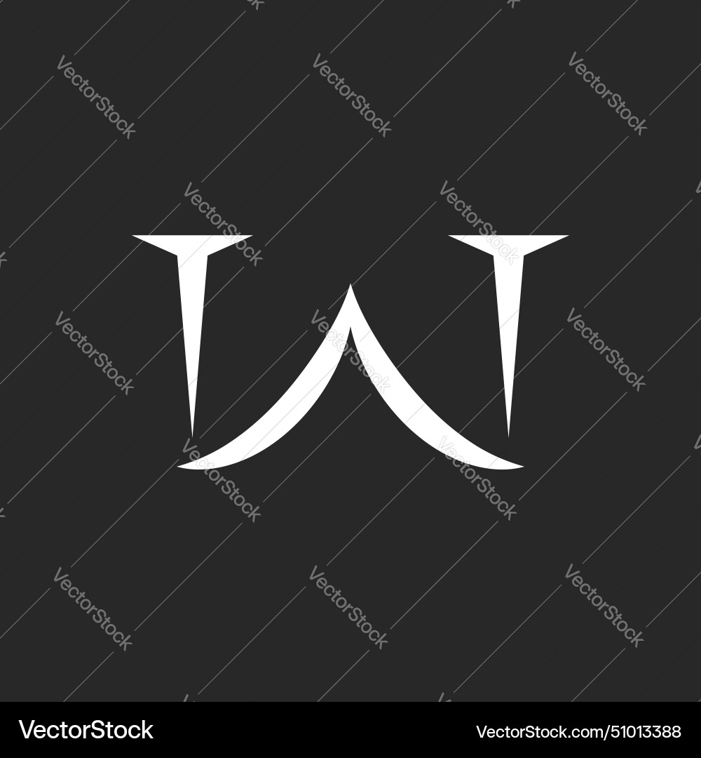 Monogram letter w logo classic creative minimal Vector Image