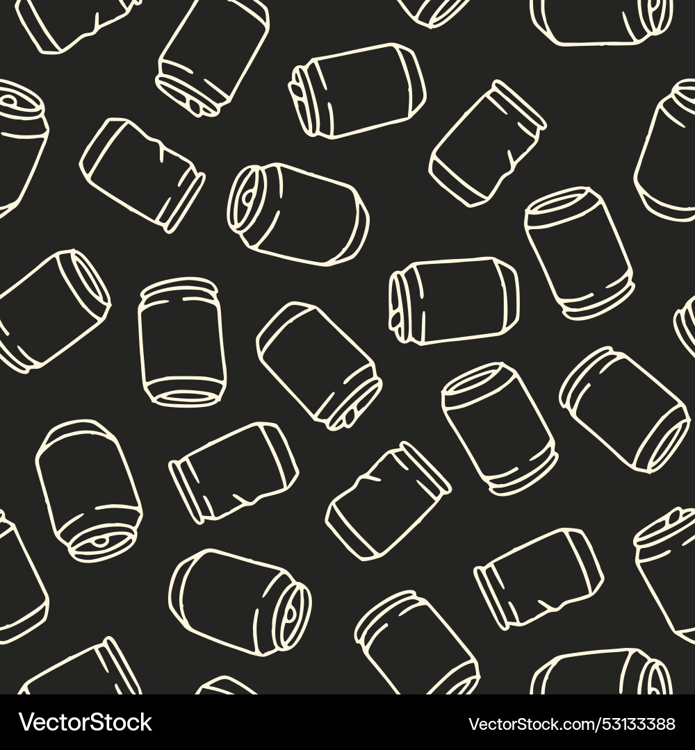 Outline bunch of can seamless pattern design Outline bunch of can seamless pattern design vector image