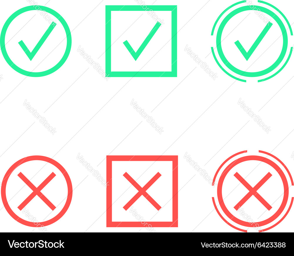 Set of check marks in different shapes Vector Image