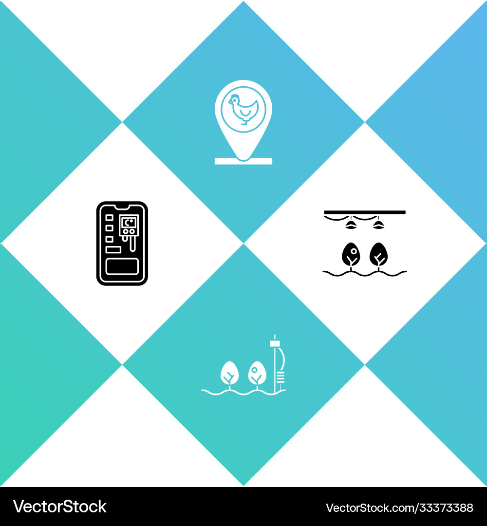 Set smart control farming system standalone vector image