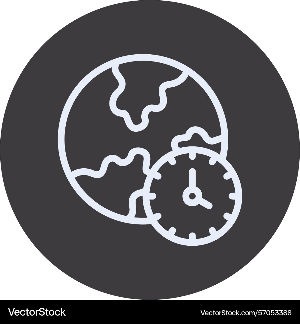 Time zone line circle style icon design Vector Image
