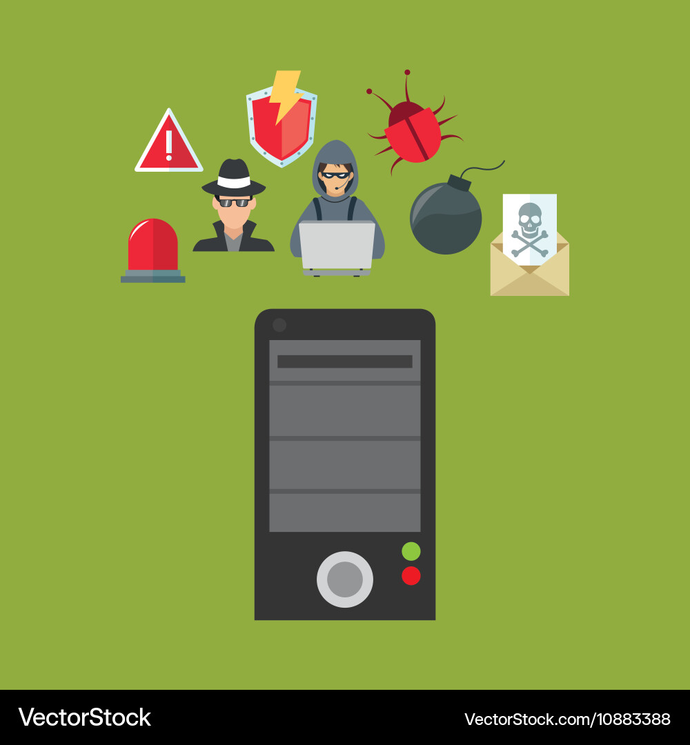 Virtual security system icons image Vector Image