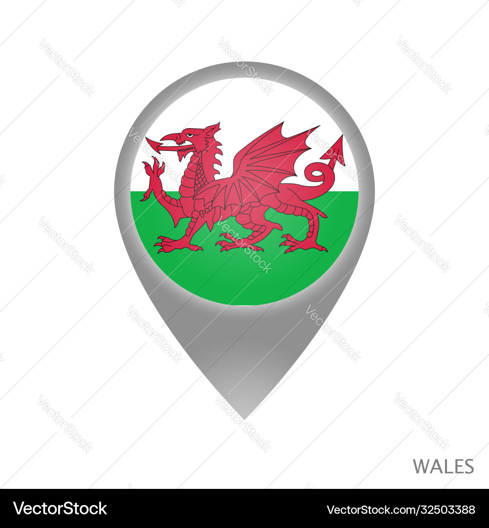 Wales Flag Pointer Icon vector image