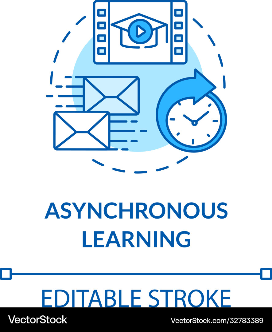Asynchronous learning concept icon Asynchronous learning concept icon vector image
