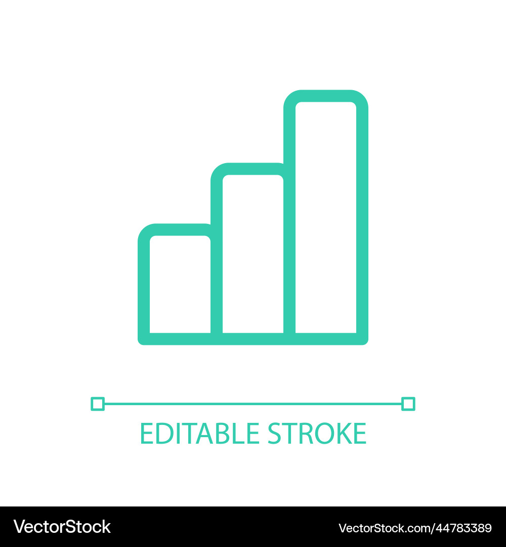 Bar chart pixel perfect color linear ui icon Bar chart pixel perfect color linear ui icon vector image
