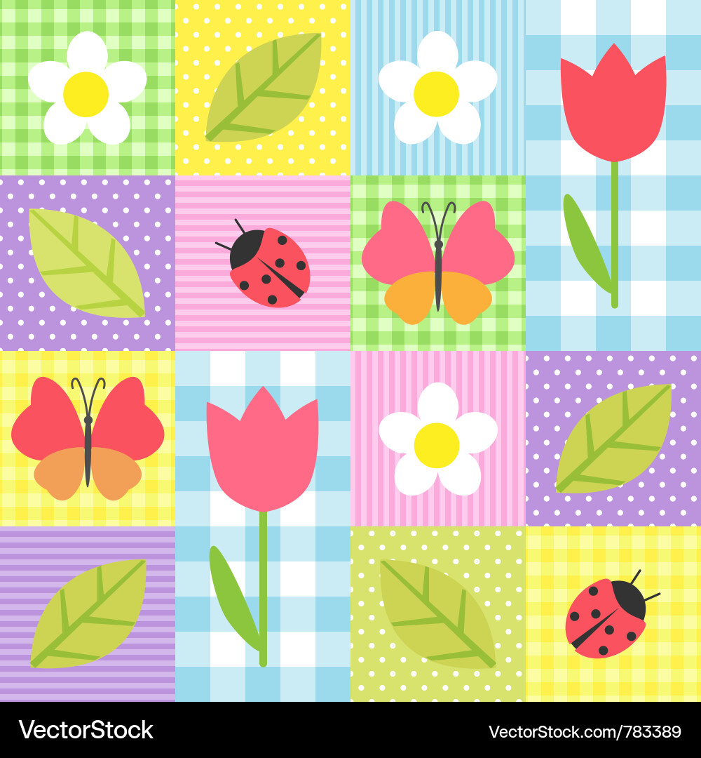 Cheerful Spring Pattern vector image