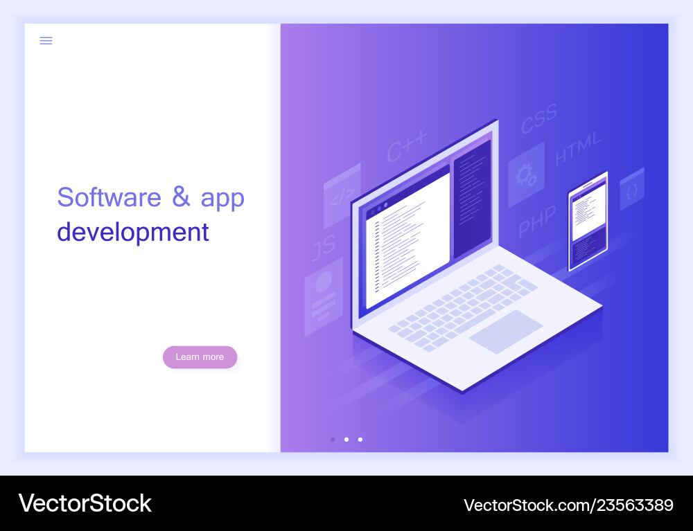 Concept software and app development Concept software and app development vector image