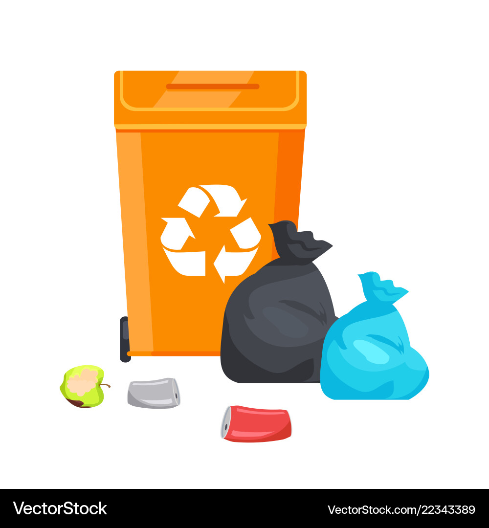 Container with recycle sign Container with recycle sign vector image
