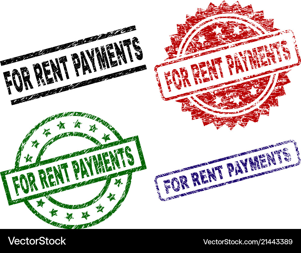 Damaged textured for rent payments stamp seals Damaged textured for rent payments stamp seals vector image