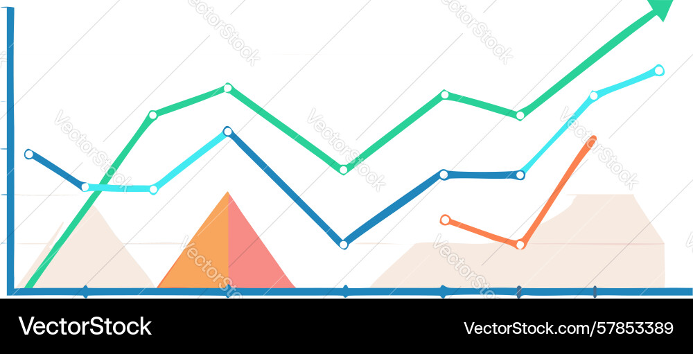Dynamic line graph with area fill design Vector Image