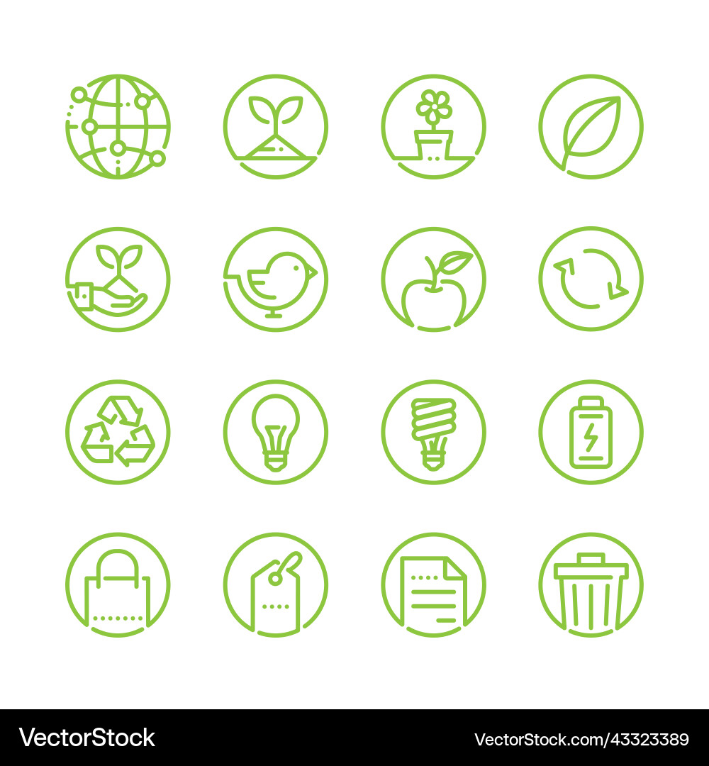 Ecology icons with white background Vector Image