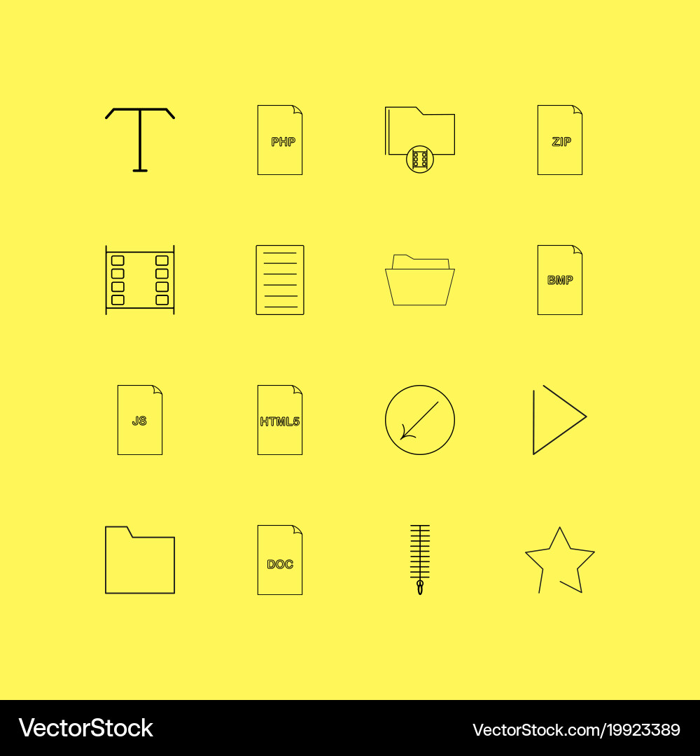 Files and folders linear icon set simple outline Vector Image