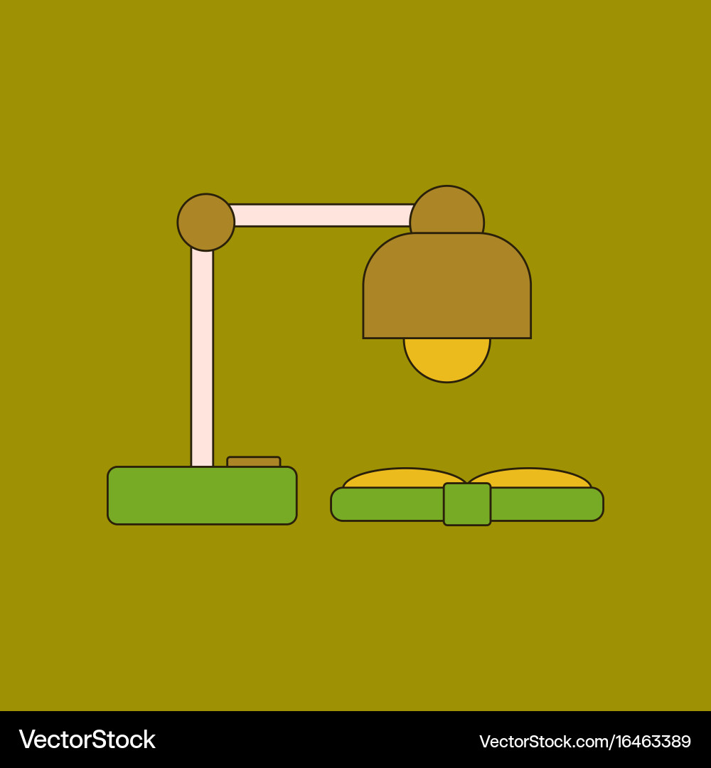 Flat icon with thin lines lamp book Vector Image