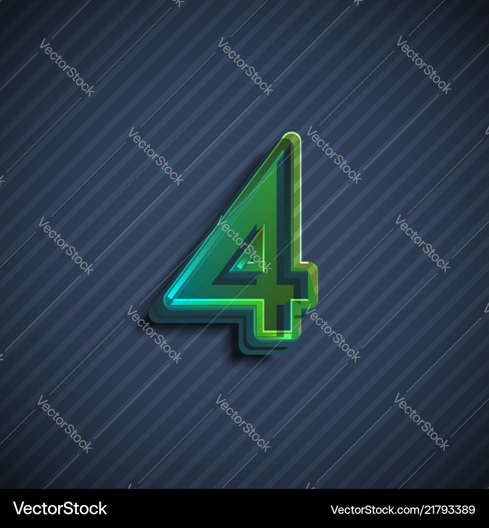 Glassy 3d font character Glassy 3d font character vector image