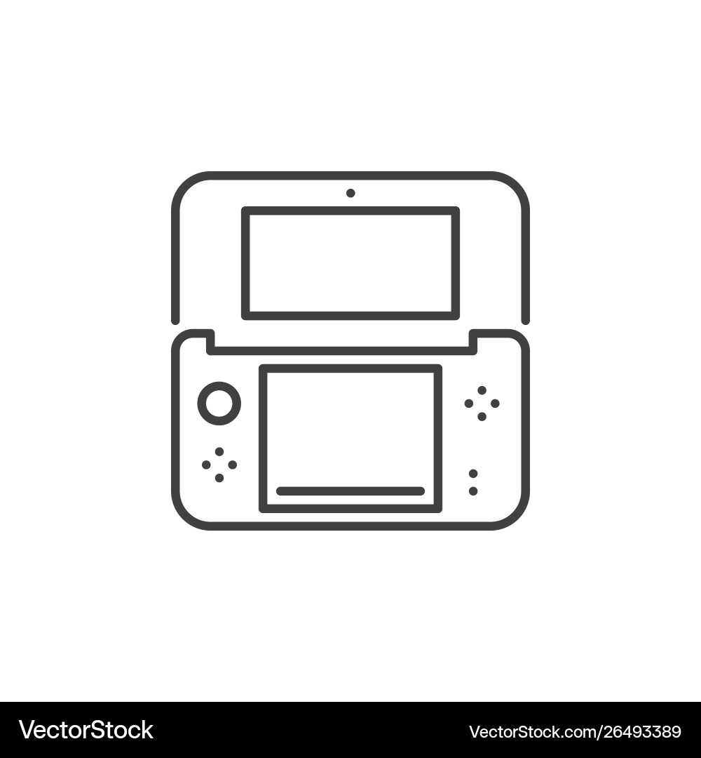 Handheld game console outline icon Handheld game console outline icon vector image
