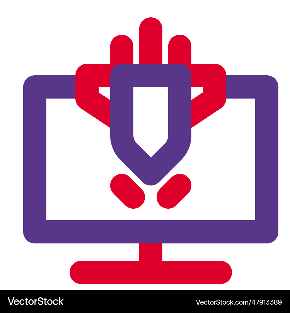 Malicious attack on computer to damage data vector image