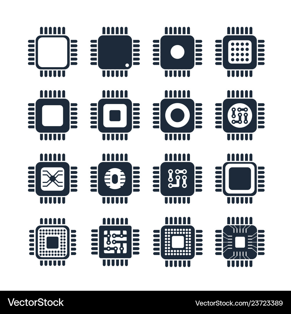 Microchip chip circuit component Microchip chip circuit component vector image