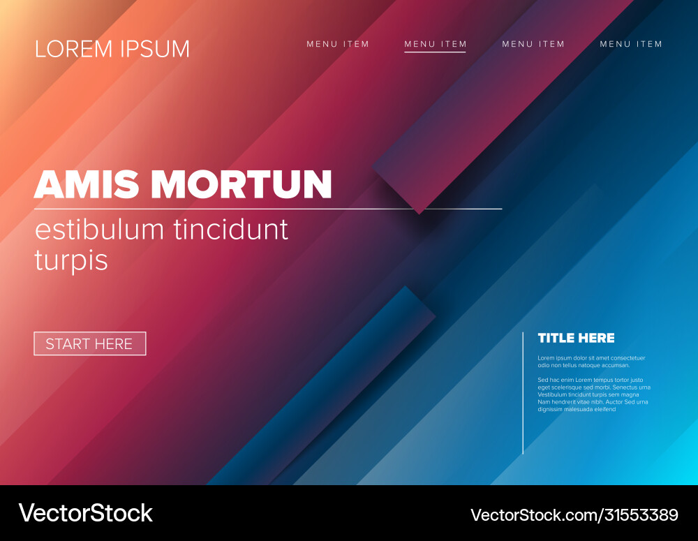 Modern landing web page template Modern landing web page template vector image