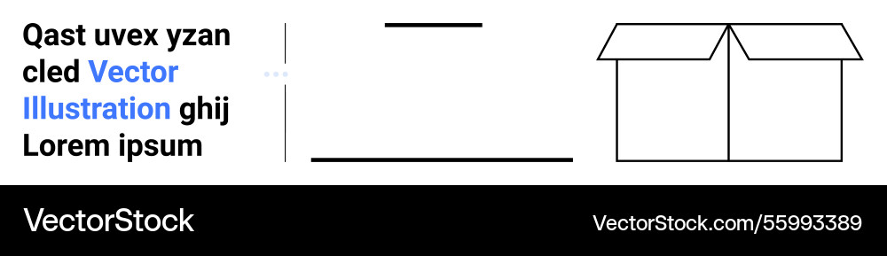 Open box with text elements and horizontal lines Open box with text elements and horizontal lines vector image