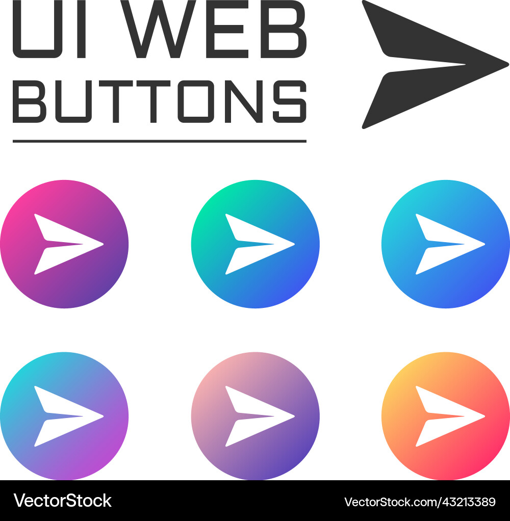 Paper plane send massage account ui web button Vector Image
