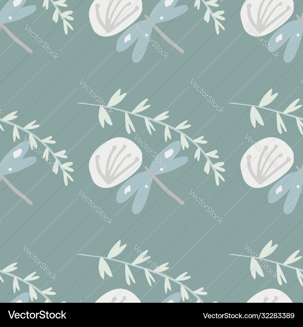 Seamless pattern with botanic elements twigs Seamless pattern with botanic elements twigs vector image