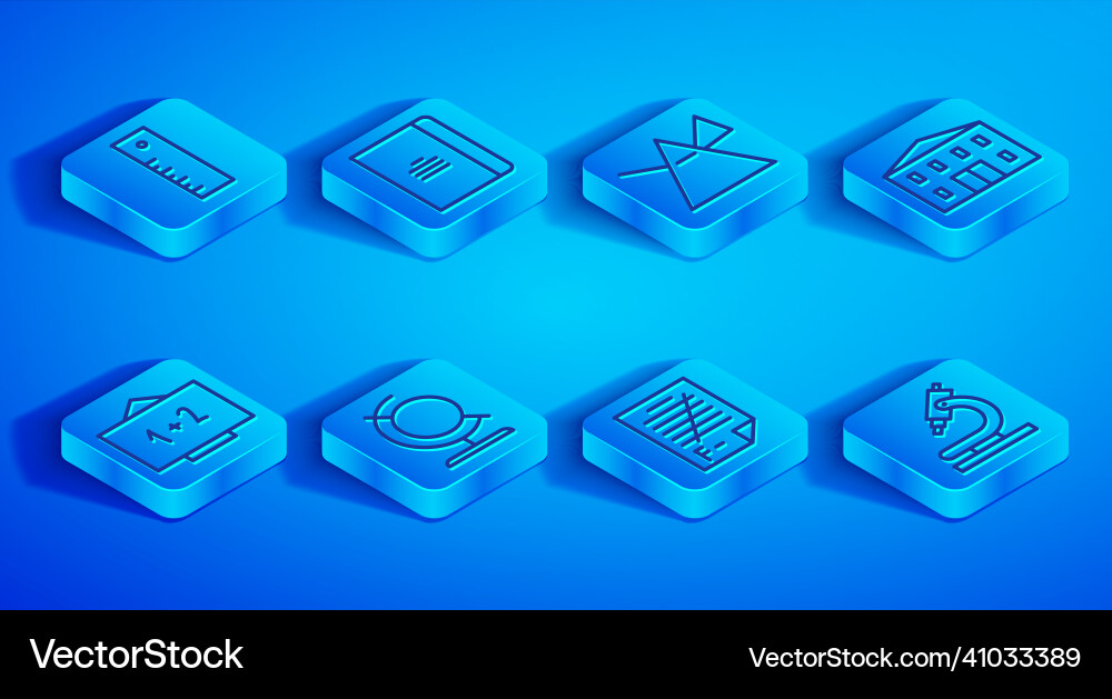 Set line ruler spiral notebook light rays Vector Image