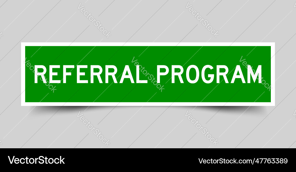 Square label banner with word referral program Square label banner with word referral program Vector Image