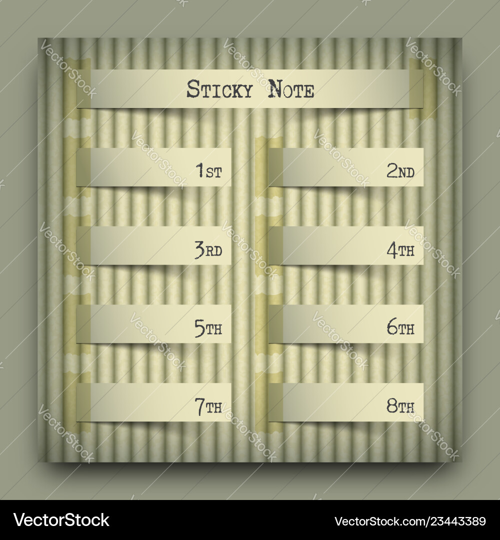 Sticky note on cardboard it look like float Sticky note on cardboard it look like float vector image