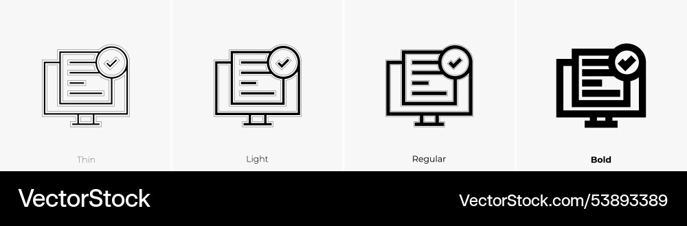 Survey icon thin light regular and bold style Survey icon thin light regular and bold style vector image