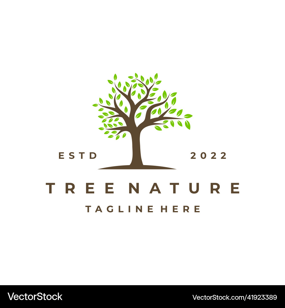 Tree logo design isolated abstract Vector Image