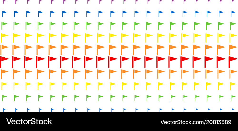 Triangle flag shape halftone spectral pattern Triangle flag shape halftone spectral pattern Vector Image