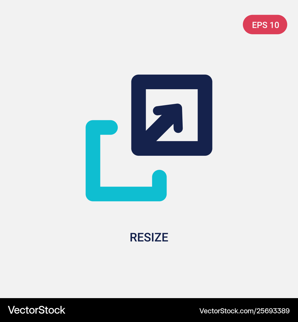 Two color resize icon from arrows concept vector image