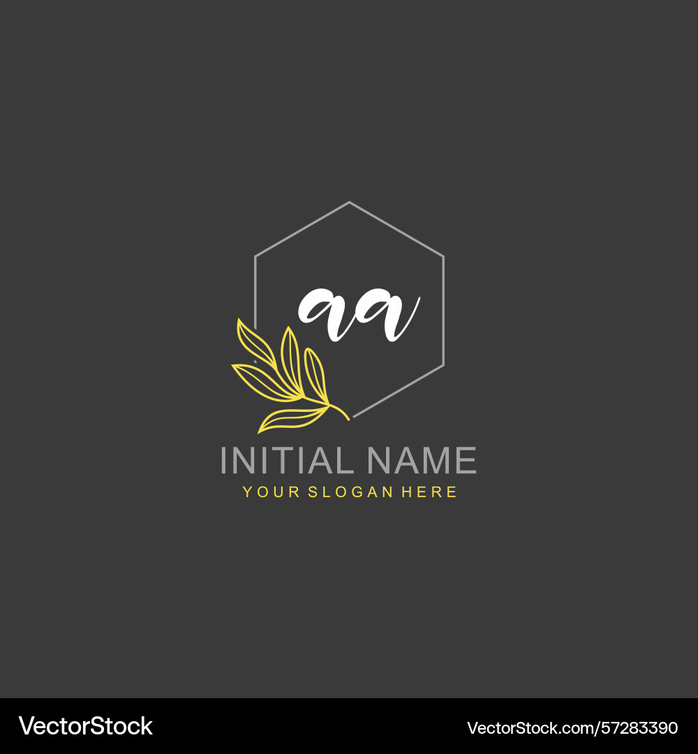 Aa initial logo templates with botanical elements Aa initial logo templates with botanical elements vector image