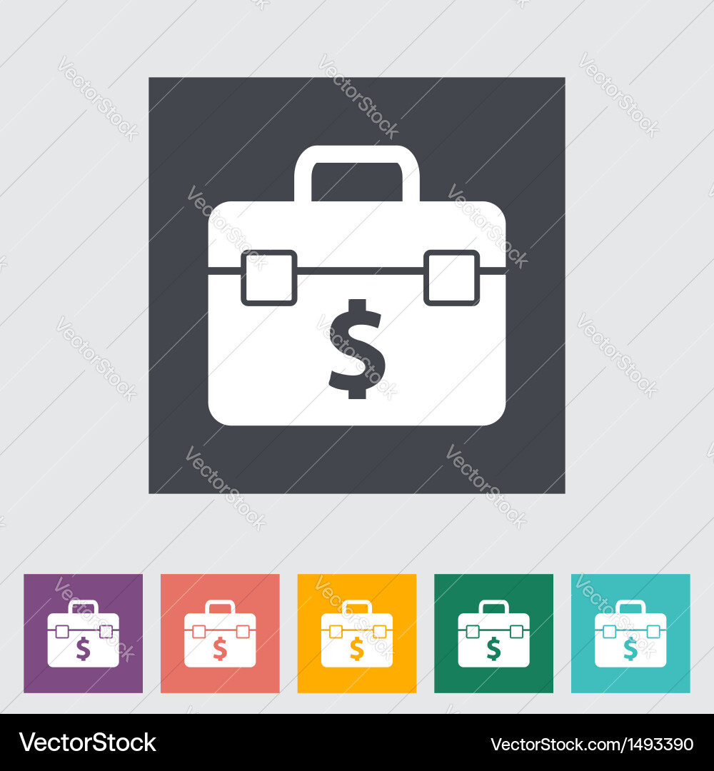 Briefcase Icon - Flat Style Royalty Free Vector Image