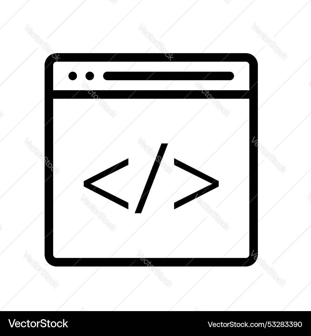 Browser icon outline style design isolated Vector Image