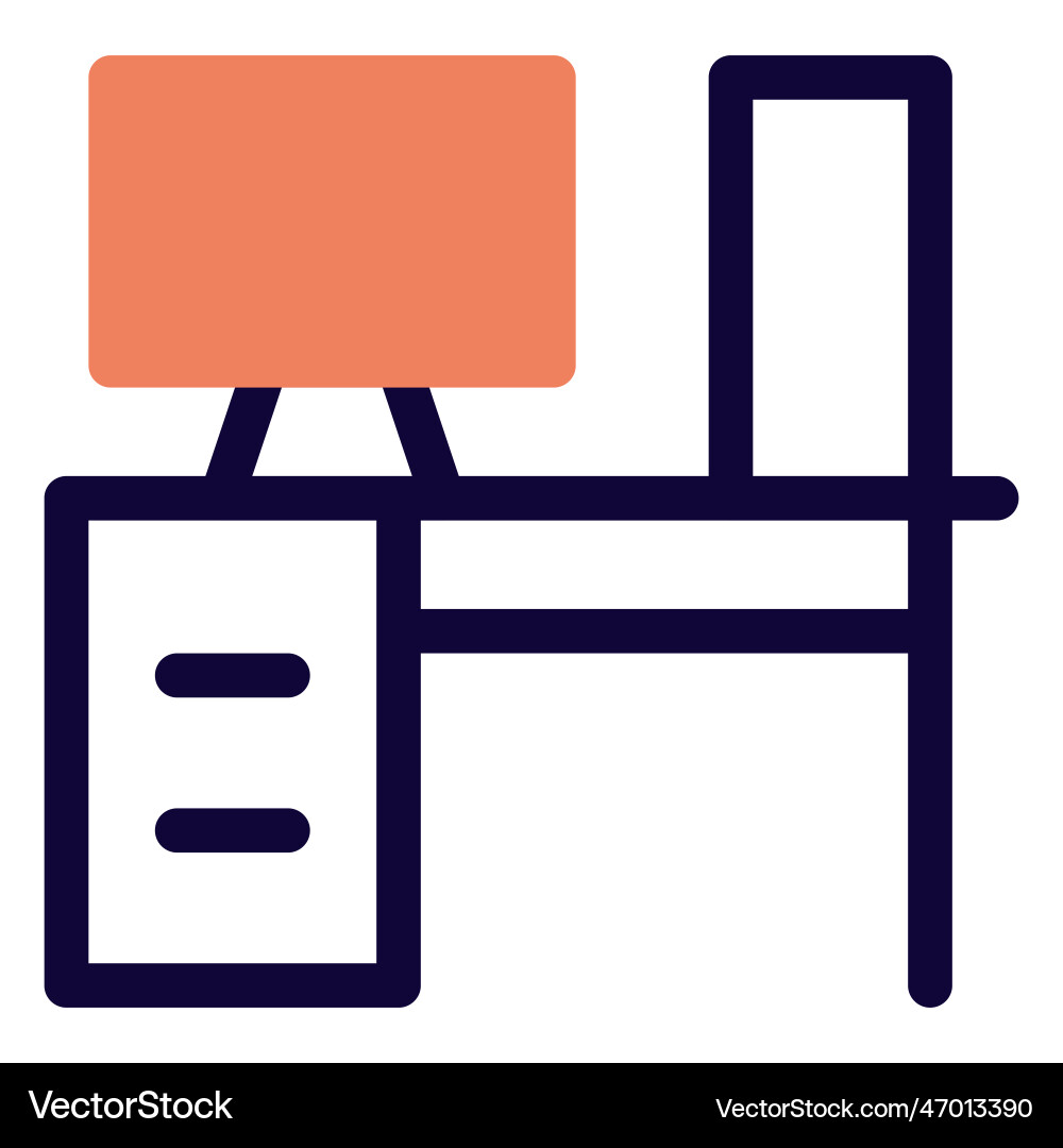 Computer desk comfortable working surface vector image